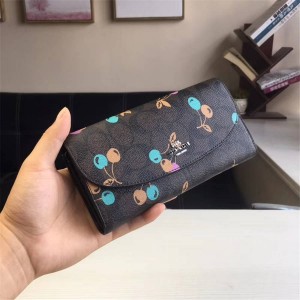 coach/蔻驰代购女士长款钱包PVC印花樱桃翻盖钱夹31562-factory
