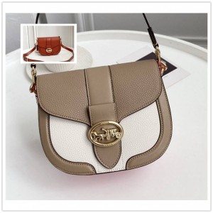 coach奥特莱斯官网蔻驰GEORGIE 拼色马鞍包C3596/C3241