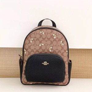 coach蔻驰女包产品价格C8592 COURT BACKPACK蜜蜂印花双肩包